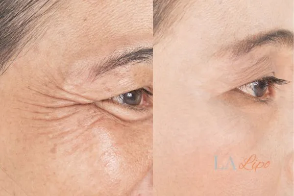 Before and after results of woman - HI-fu wrinkles reduction treatment South Yorkshire